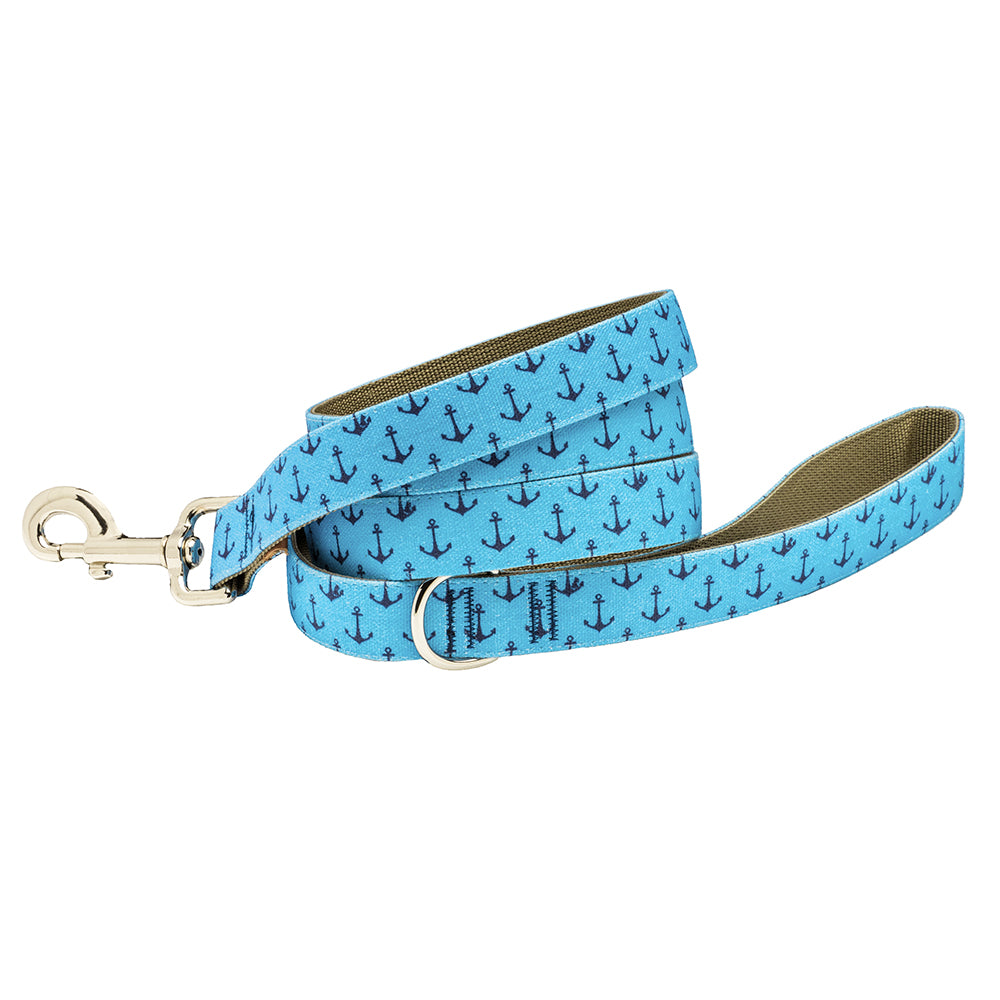 Our Good Dog Spot Dog Lead Anchors Aweigh Bowens Wharf Blue