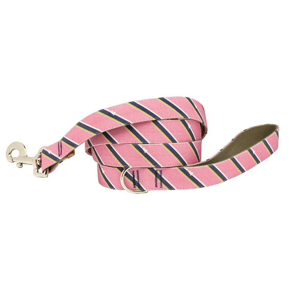 Our Good Dog Spot Prep Repp Stripe Dog Lead Pink