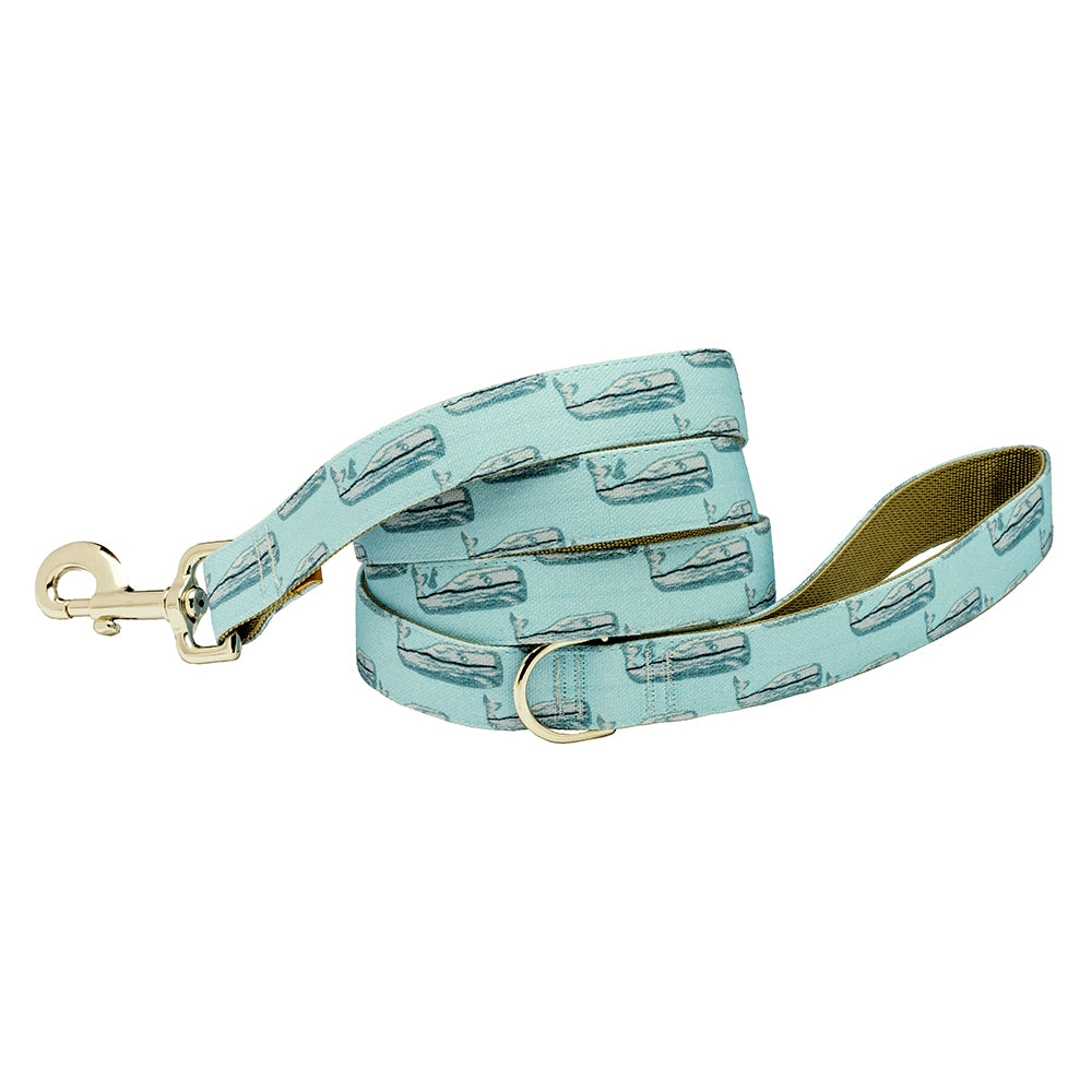Our Good Dog Spot Nantucket Whale 23 Dog Lead Teal