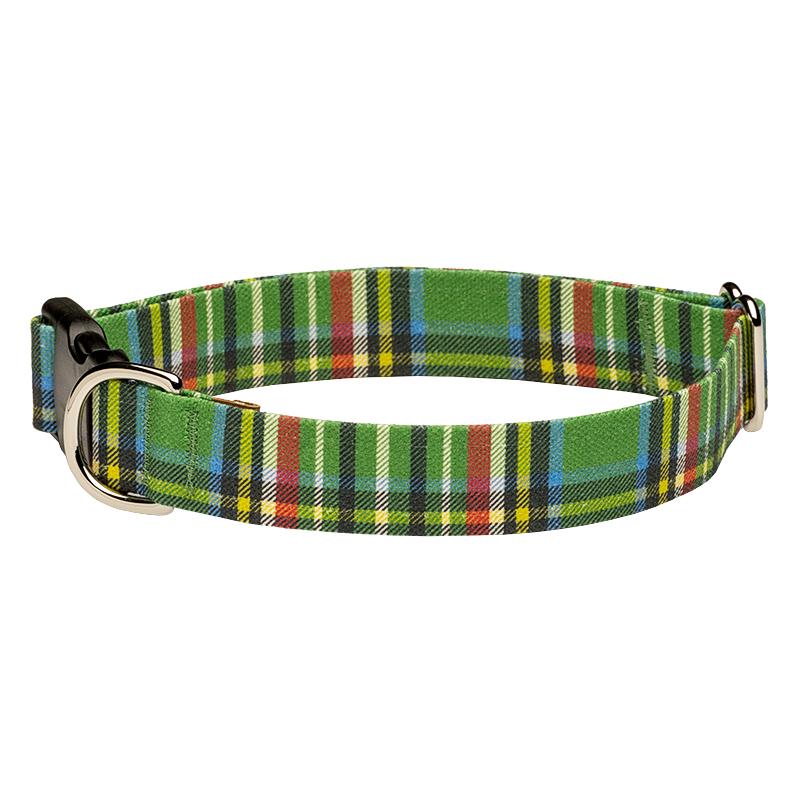 Green tartan dog collar top