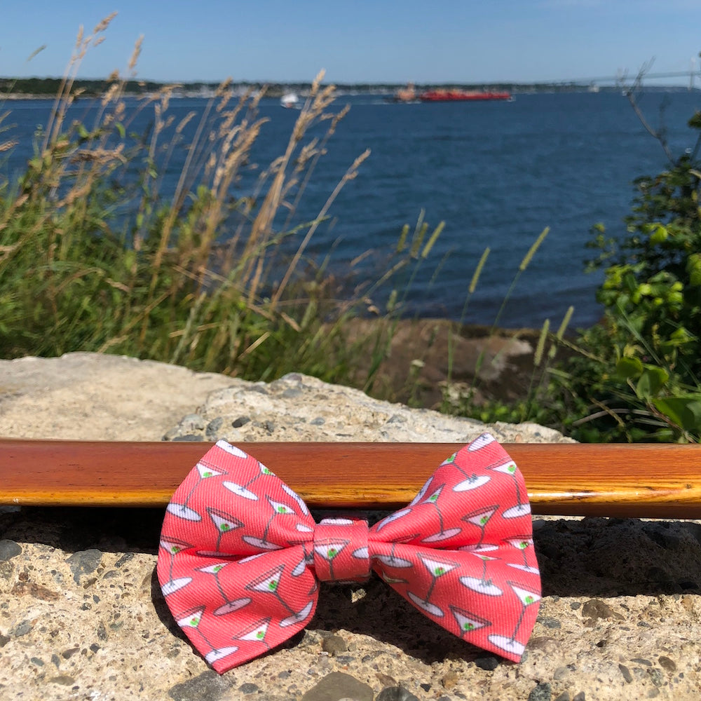 Our Good Dog Spot Coral Martini Bowtie