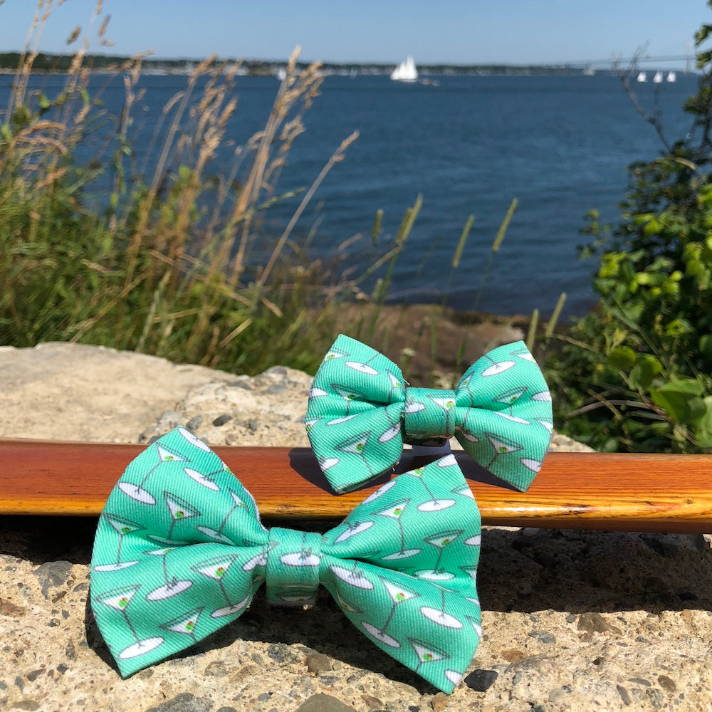 Our Good Dog Spot Mint Green Martini Bowtie