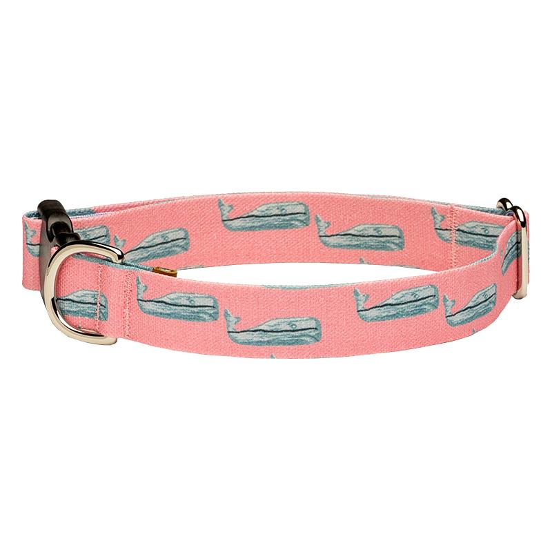 Our Good Dog Spot Nantucket Whale 23 Dog Collar Pink