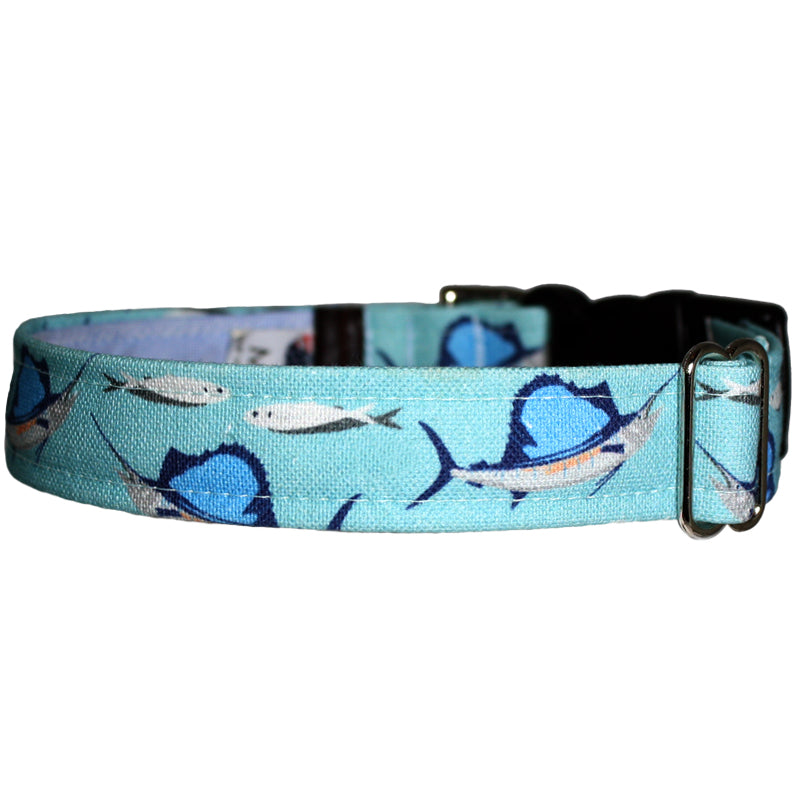 Deep Sea Fishing Dog Collar - Blue