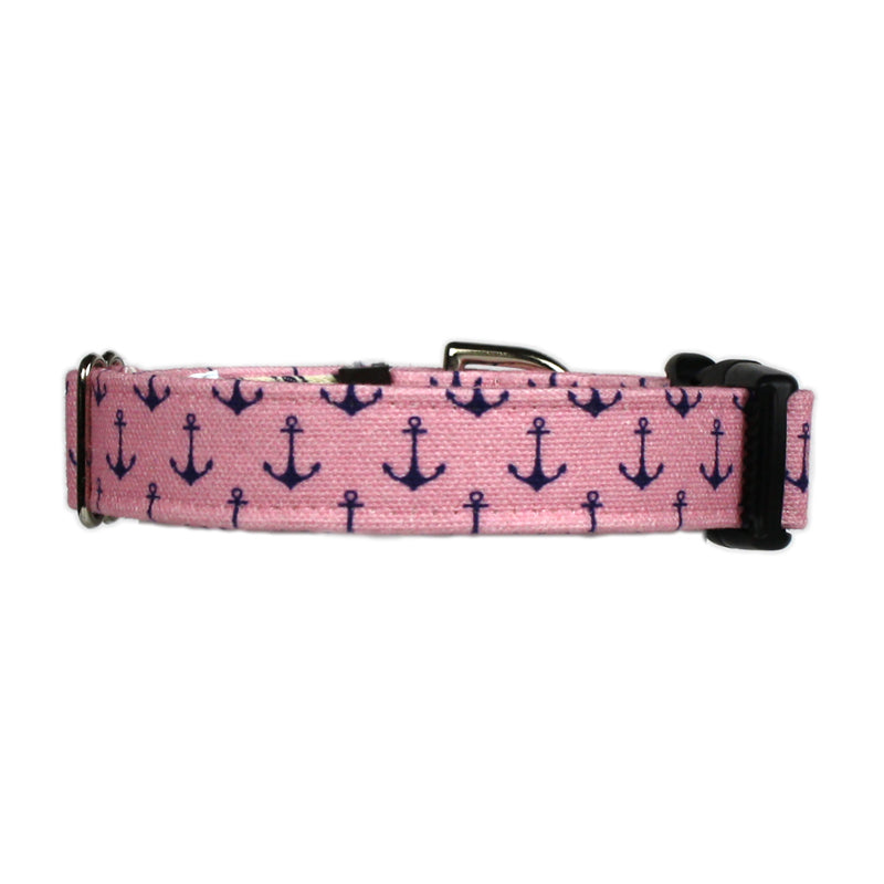 Anchors Aweigh Preppy Dog Collar - Polo Pink
