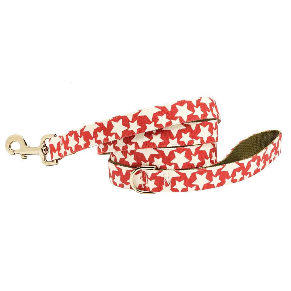 Our Good Dog Spot Stars Dog Lead Patriotic Red