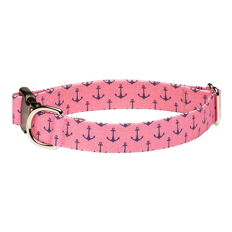 Our Good Dog Spot Anchors Aweigh Preppy Dog Collar Bannisters Wharf Pink
