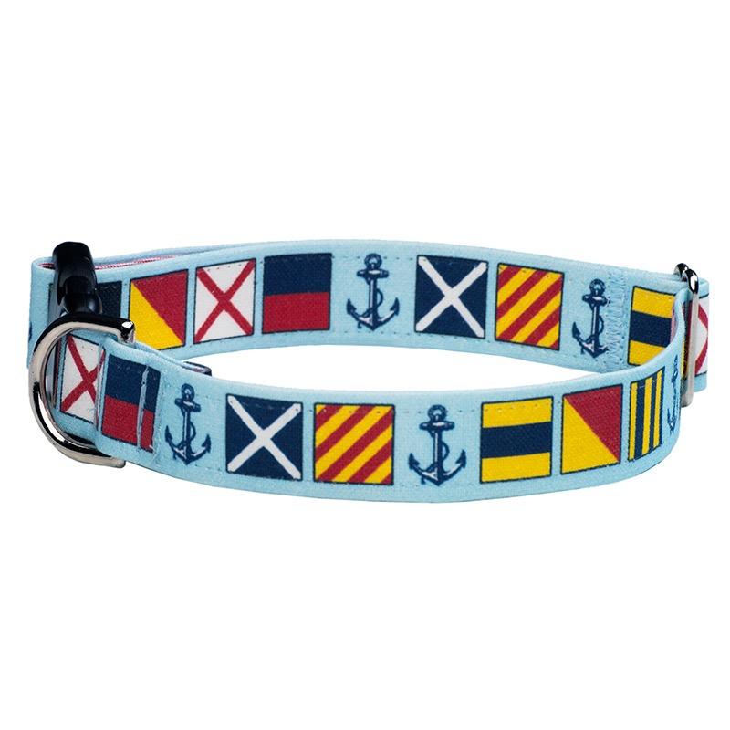 Our Good Dog Spot Love My Dog Nautical Signal Flag Dog Collar Blue