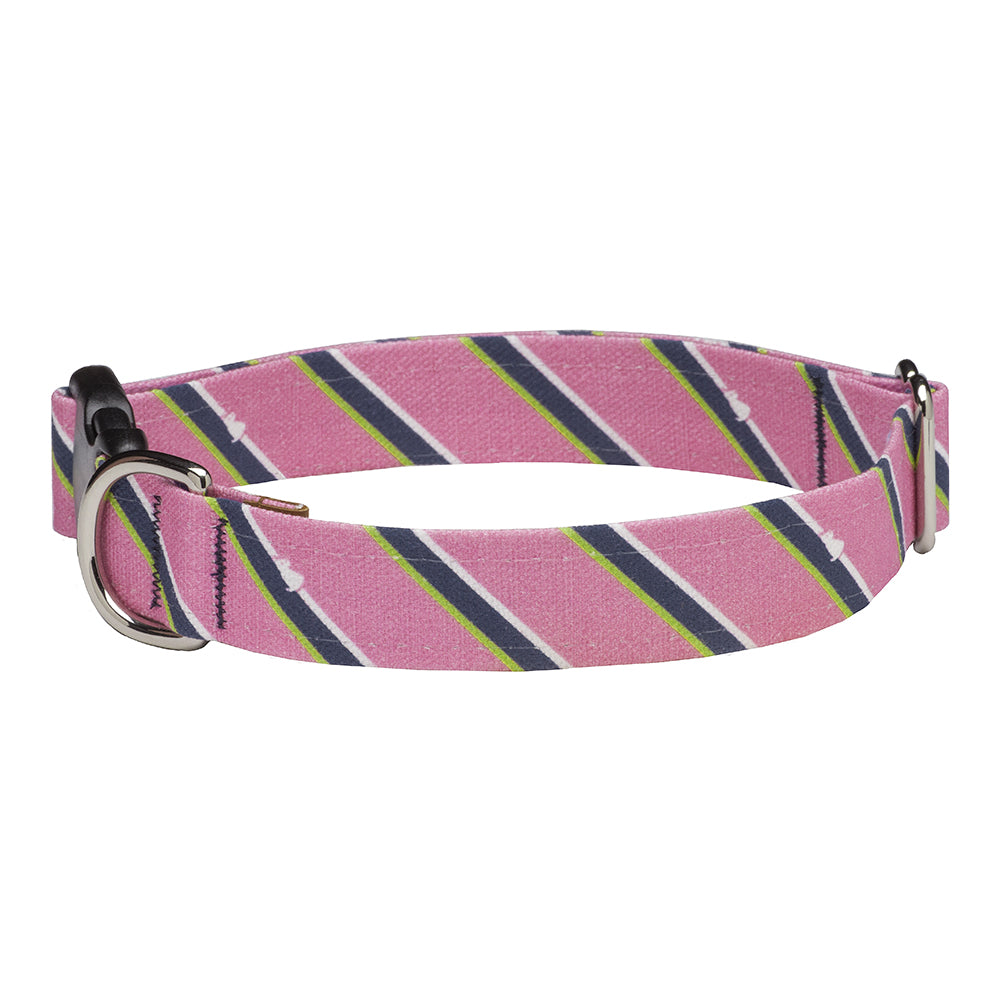 Our Good Dog Spot Pink Prep Repp Stripe Dog Collar