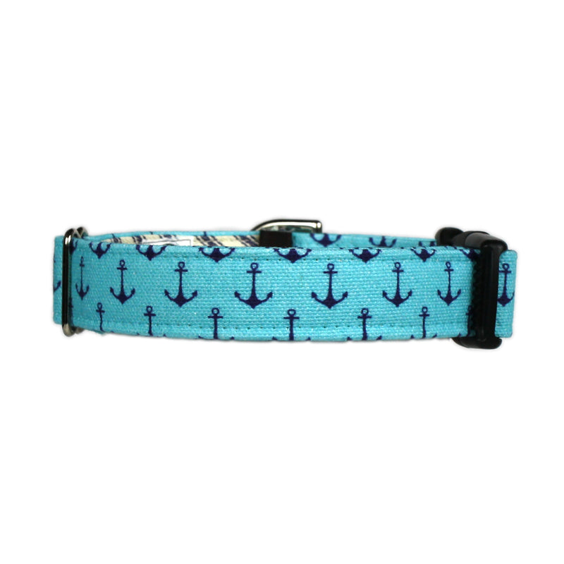 Anchors Aweigh Preppy Dog Collar - Vintage Blue