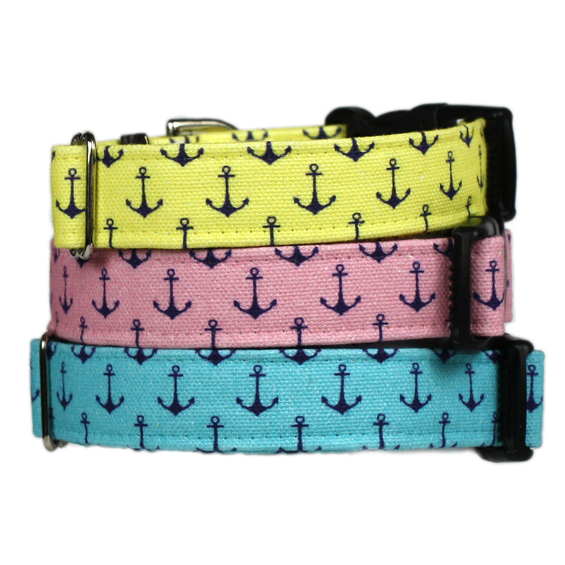 Anchors Aweigh Preppy Dog Collar - Polo Pink
