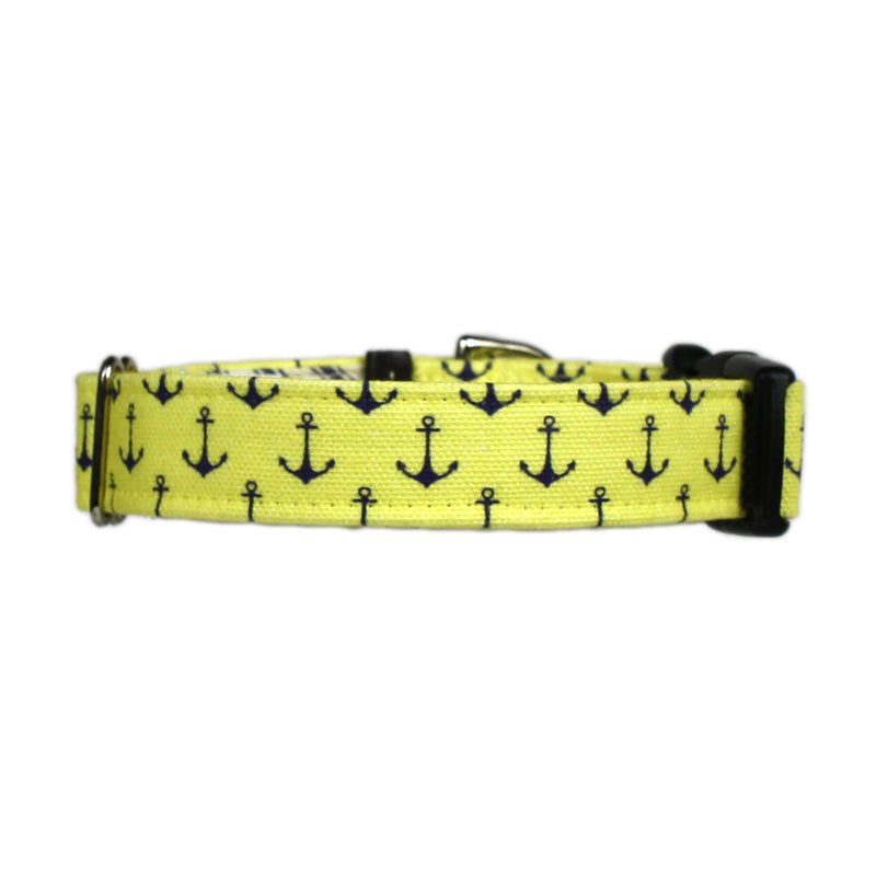 Anchors Aweigh Preppy Dog Collar - Yellow Fin